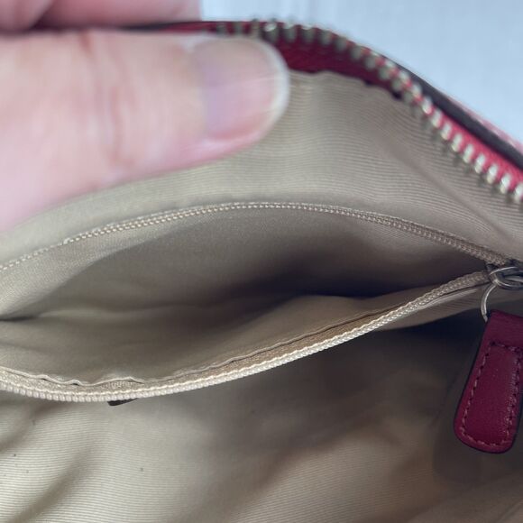 Y2K Coach Patchwork Purse Monogram Hobo Shoulder Bag Red Crocodile Print Handle - Picture 10 of 16